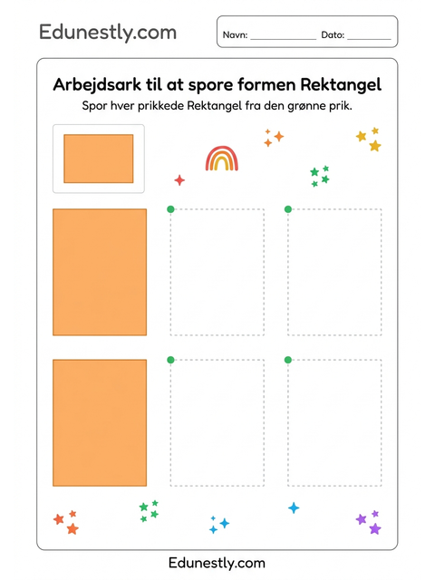 Arbejdsark til at spore formen Rektangel