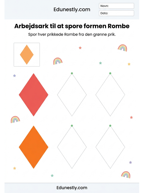 Arbejdsark til at spore formen Rombe