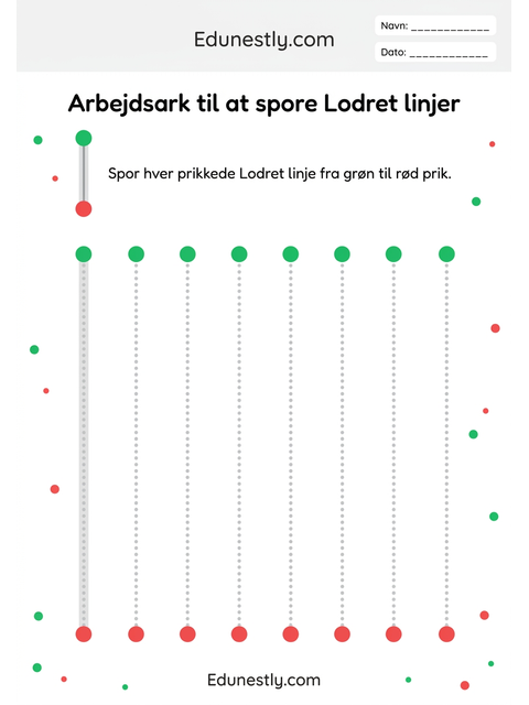 Arbejdsark til at spore Lodret linjer