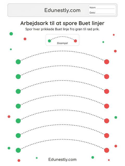Arbejdsark til at spore Buet linjer