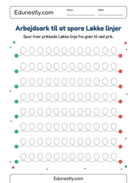 Arbejdsark til at spore Løkke linjer