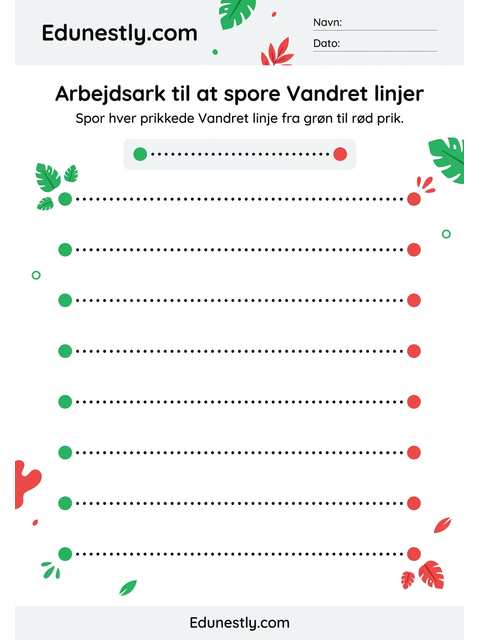 Arbejdsark til at spore Vandret linjer