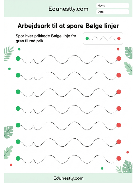 Arbejdsark til at spore Bølge linjer