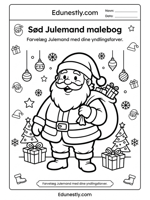 Sød Julemand malebog