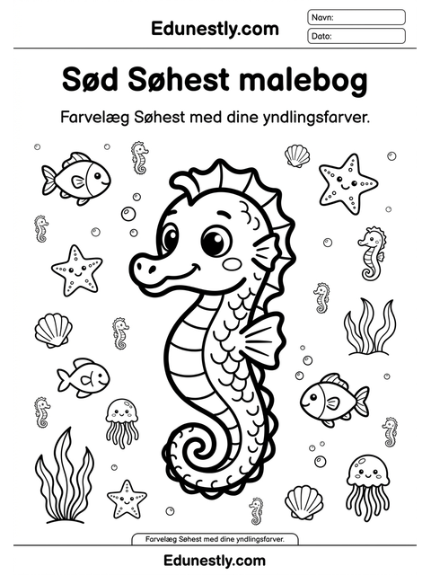 Sød Søhest malebog
