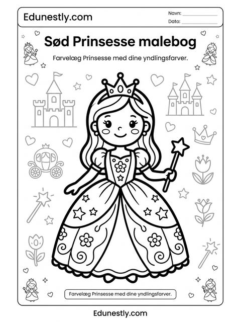 Sød Prinsesse malebog