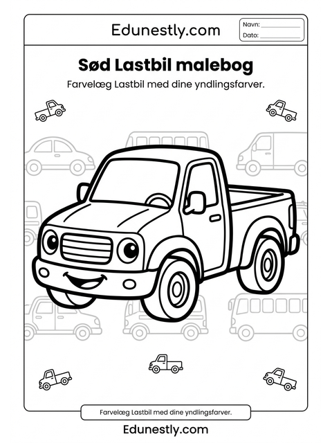 Sød Lastbil malebog