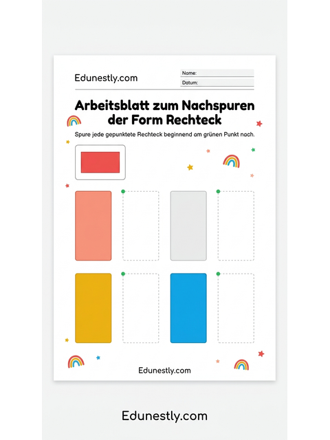 Arbeitsblatt zum Nachspuren der Form Rechteck