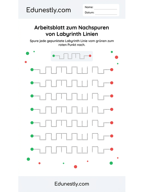 Arbeitsblatt zum Nachspuren von Labyrinth Linien