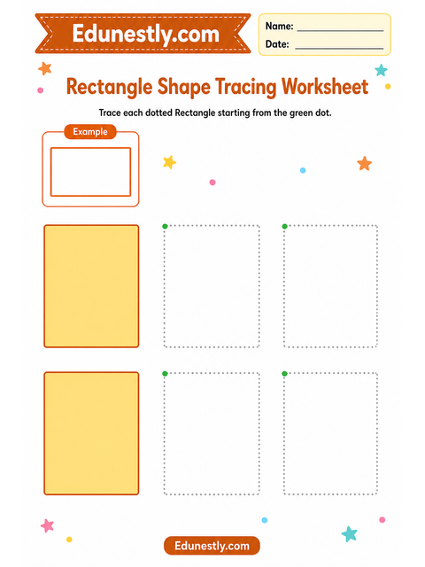 Rectangle Shape Tracing Worksheet