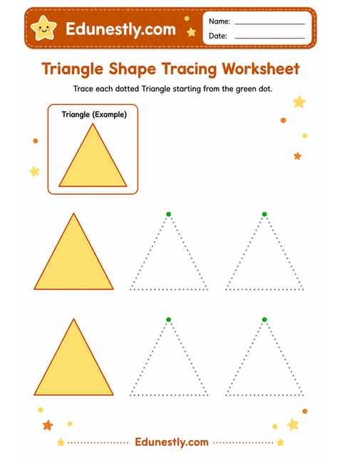 Triangle Shape Tracing Worksheet