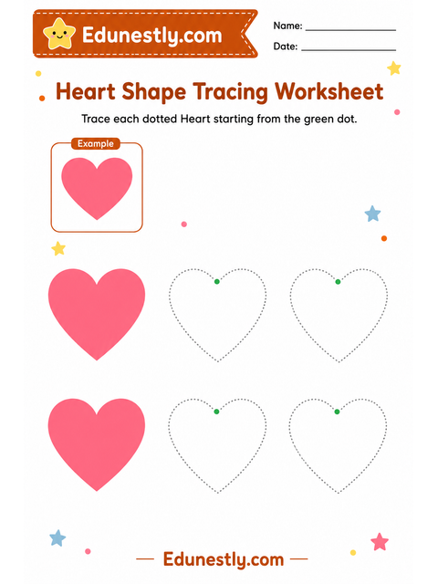 Heart Shape Tracing Worksheet