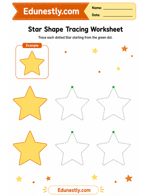 Star Shape Tracing Worksheet