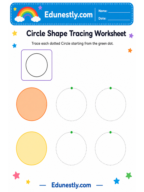 Circle Shape Tracing Worksheet