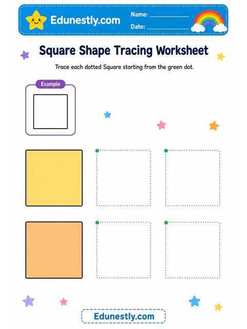 Square Shape Tracing Worksheet