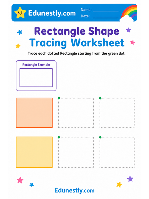 Rectangle Shape Tracing Worksheet