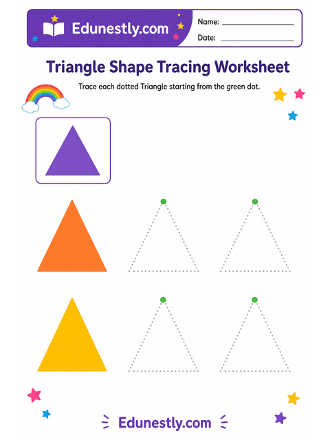 Triangle Shape Tracing Worksheet
