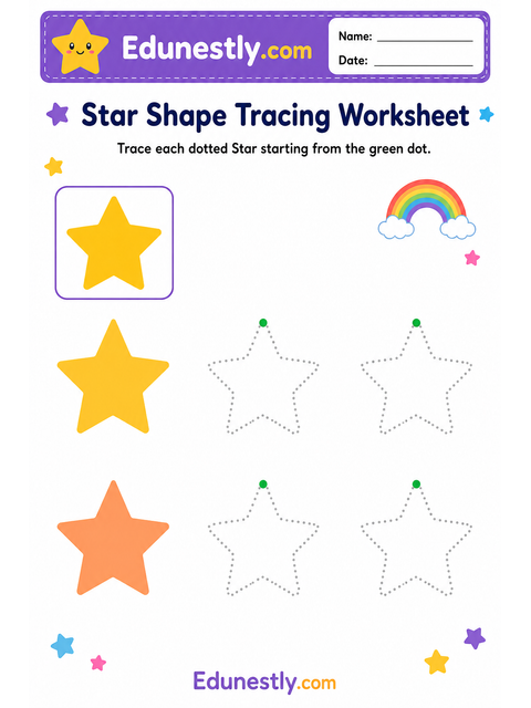 Star Shape Tracing Worksheet