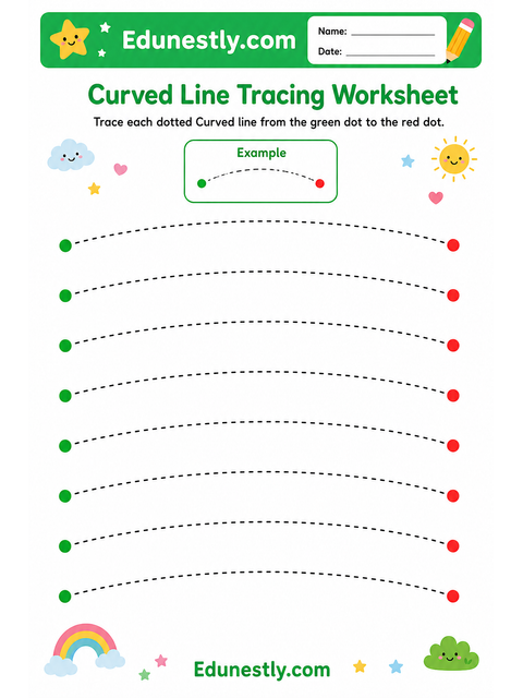Curved Line Tracing Worksheet