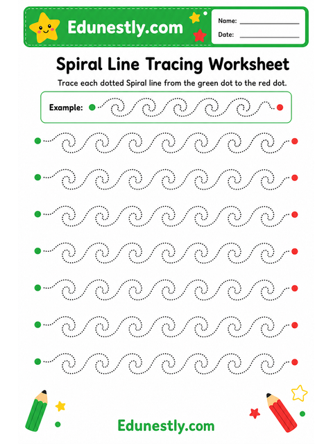 Spiral Line Tracing Worksheet