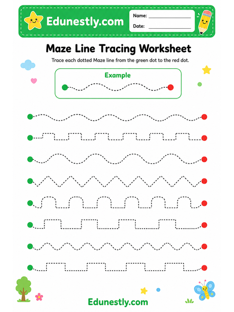 Maze Line Tracing Worksheet