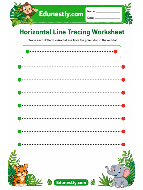 Horizontal Line Tracing Worksheet
