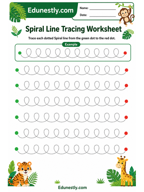 Spiral Line Tracing Worksheet