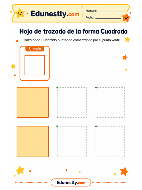 Hoja de trazado de la forma Cuadrado