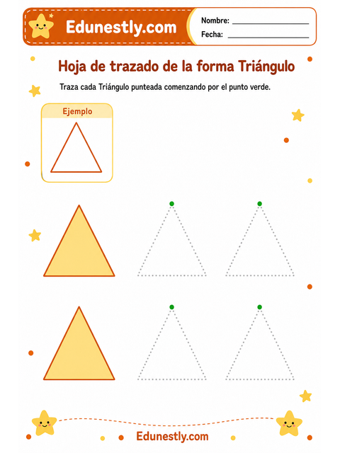 Hoja de trazado de la forma Triángulo