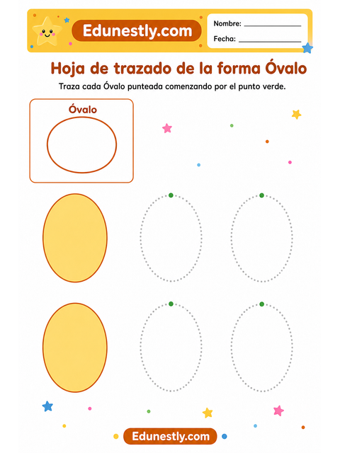 Hoja de trazado de la forma Óvalo