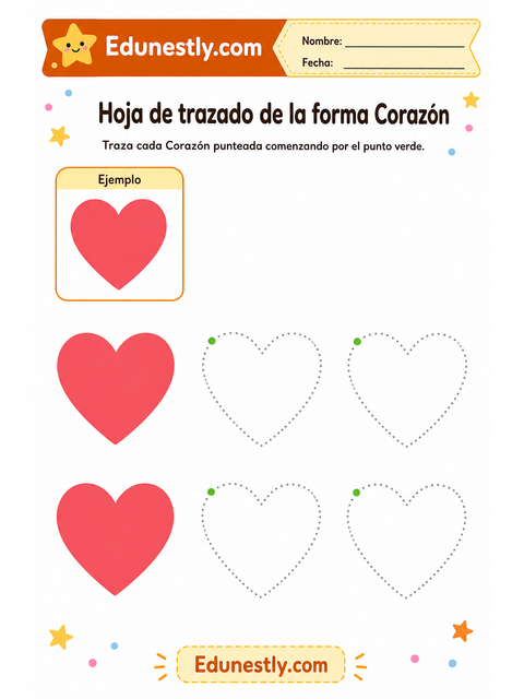 Hoja de trazado de la forma Corazón
