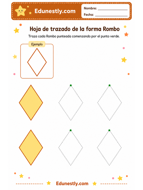 Hoja de trazado de la forma Rombo
