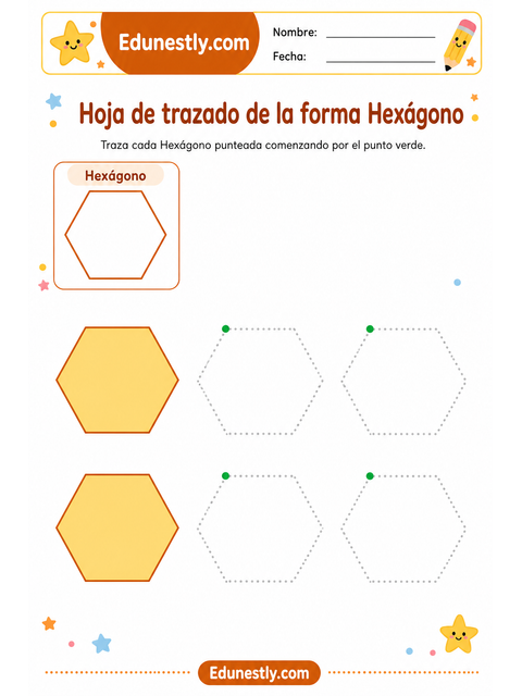 Hoja de trazado de la forma Hexágono