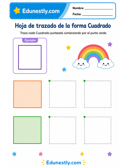 Hoja de trazado de la forma Cuadrado