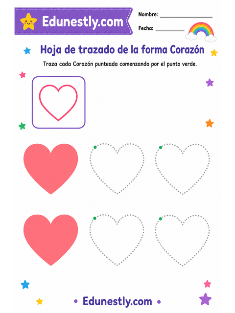 Hoja de trazado de la forma Corazón