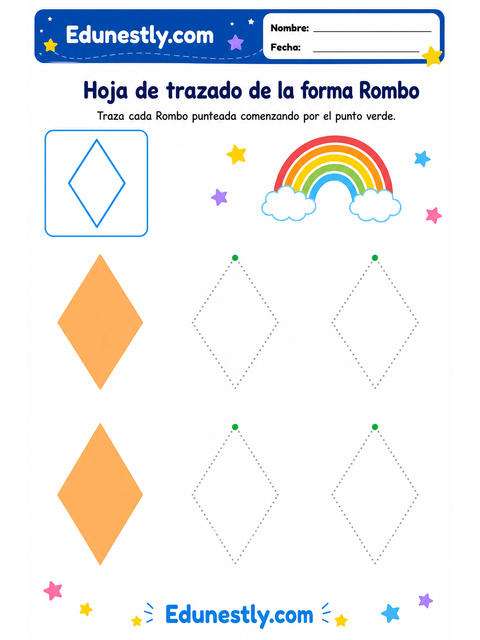 Hoja de trazado de la forma Rombo