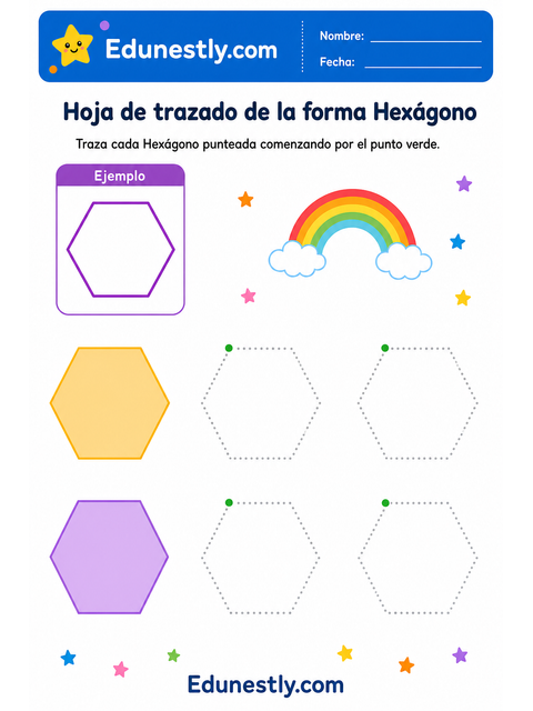 Hoja de trazado de la forma Hexágono