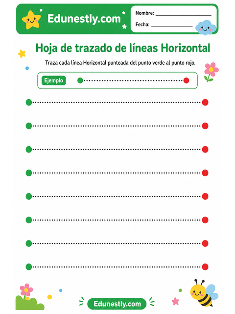 Hoja de trazado de líneas Horizontal
