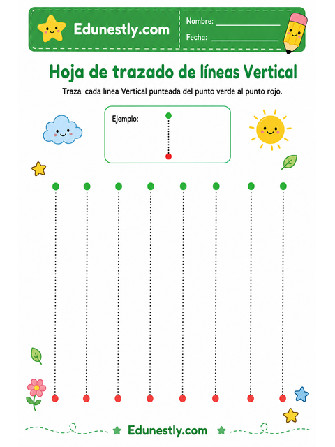 Hoja de trazado de líneas Vertical