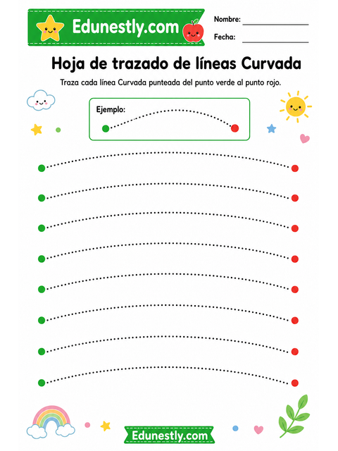 Hoja de trazado de líneas Curvada