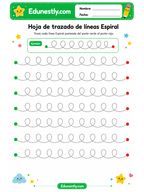Hoja de trazado de líneas Espiral