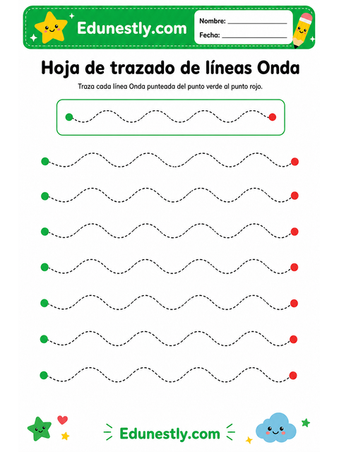 Hoja de trazado de líneas Onda
