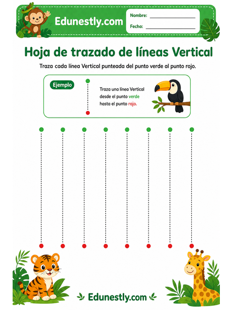 Hoja de trazado de líneas Vertical
