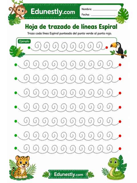 Hoja de trazado de líneas Espiral