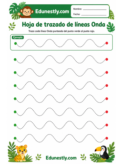 Hoja de trazado de líneas Onda