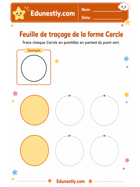 Feuille de traçage de la forme Cercle