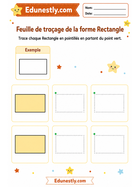 Feuille de traçage de la forme Rectangle