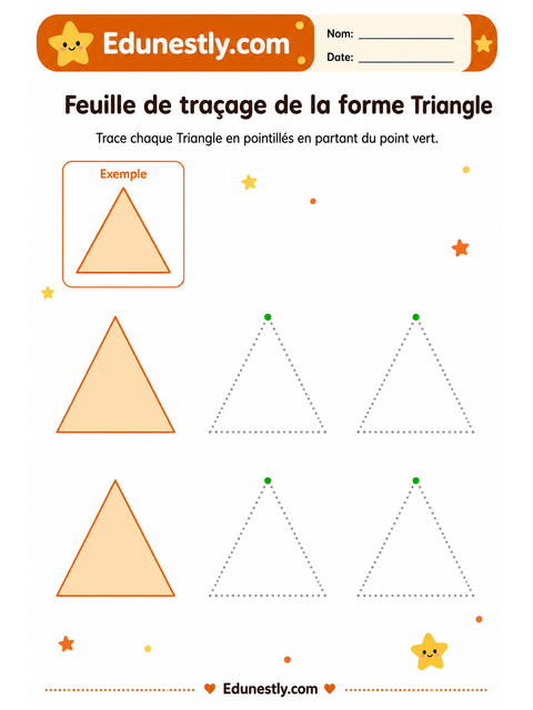 Feuille de traçage de la forme Triangle