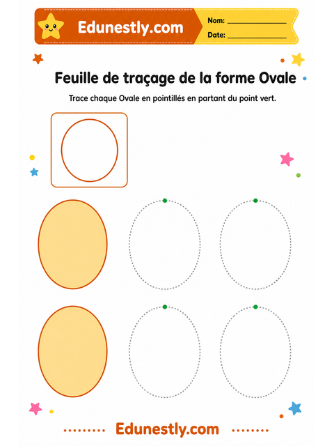 Feuille de traçage de la forme Ovale