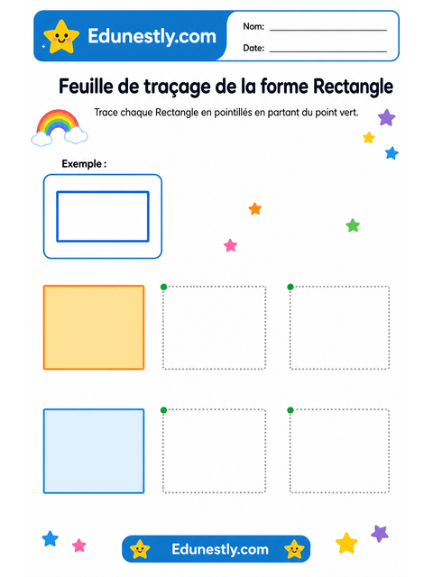 Feuille de traçage de la forme Rectangle